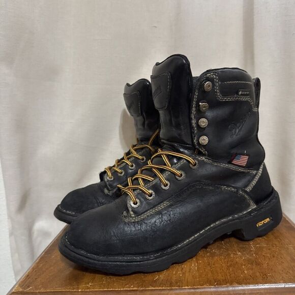 Danner Quarry USA Black Alloy Toe/MET Guard Waterproof Work Boot US 8 M 17323 7” - Picture 1 of 10